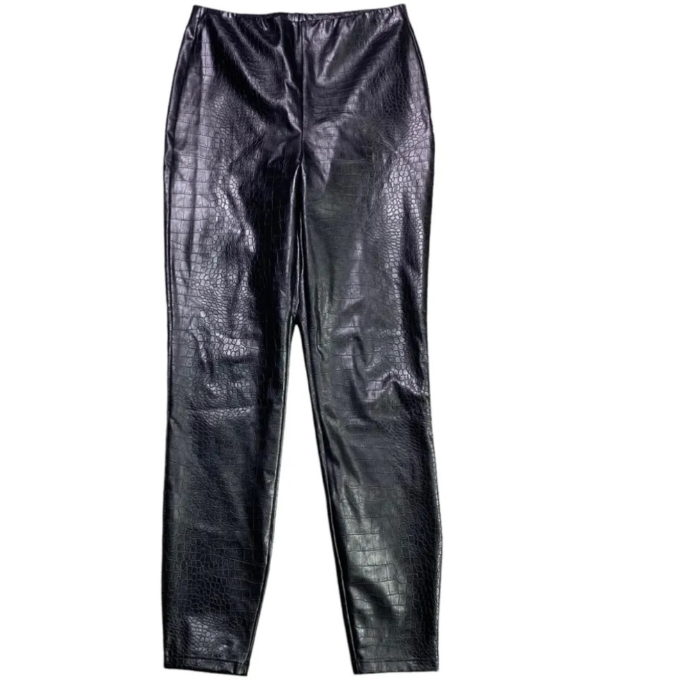 Express Faux Leather Animal Print pants Med